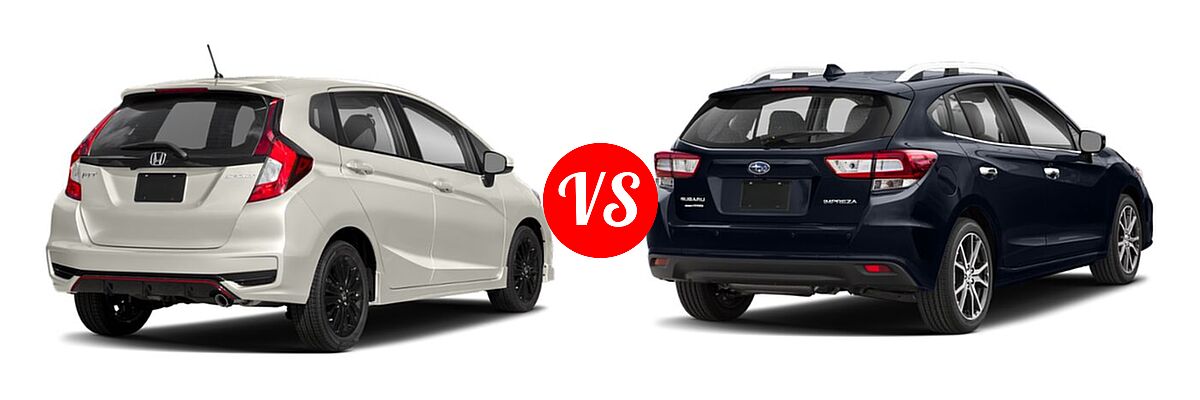 2019 Honda Fit Hatchback Sport vs. 2019 Subaru Impreza Hatchback Limited - Rear Right Comparison