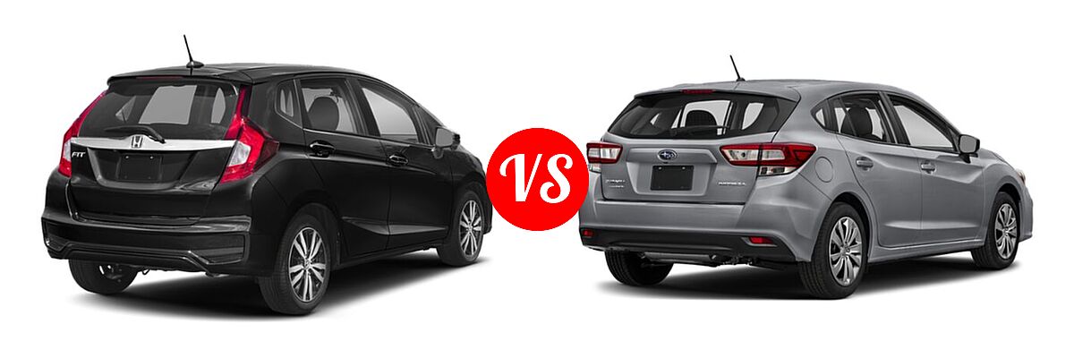2019 Honda Fit Hatchback EX vs. 2019 Subaru Impreza Hatchback 2.0i 5-door CVT / 2.0i 5-door Manual / Premium - Rear Right Comparison