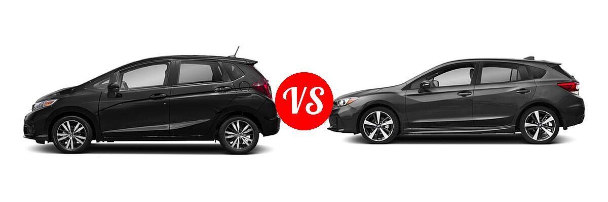 2019 Honda Fit Hatchback EX vs. 2019 Subaru Impreza Hatchback Sport - Side Comparison