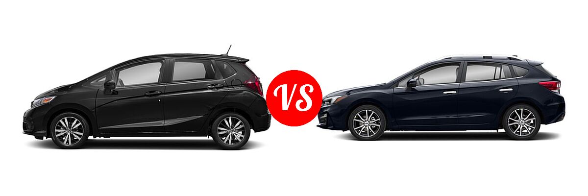 2019 Honda Fit Hatchback EX vs. 2019 Subaru Impreza Hatchback Limited - Side Comparison