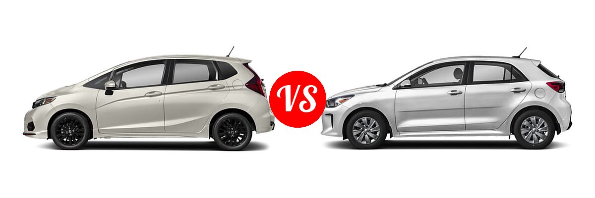 2019 Honda Fit Hatchback Sport vs. 2019 Kia Rio Hatchback S - Side Comparison