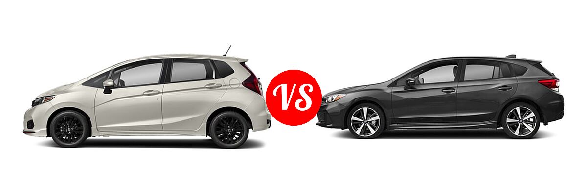 2019 Honda Fit Hatchback Sport vs. 2019 Subaru Impreza Hatchback Sport - Side Comparison