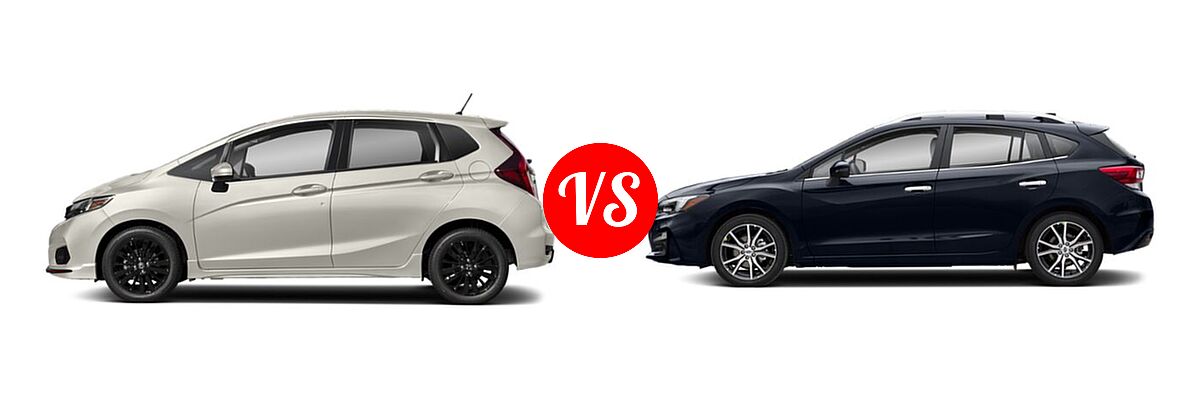 2019 Honda Fit Hatchback Sport vs. 2019 Subaru Impreza Hatchback Limited - Side Comparison
