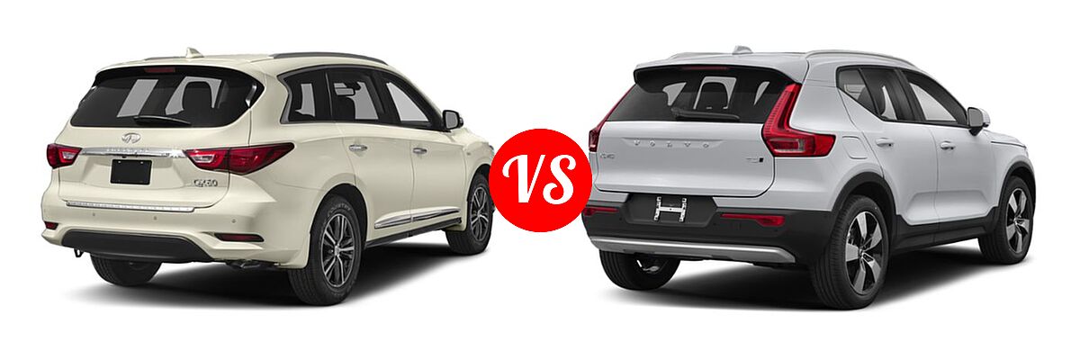 2019 Infiniti QX60 SUV LUXE / PURE vs. 2019 Volvo XC40 SUV Momentum / R-Design - Rear Right Comparison