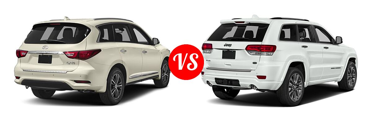 2019 Infiniti QX60 SUV LUXE / PURE vs. 2019 Jeep Grand Cherokee SUV Limited - Rear Right Comparison