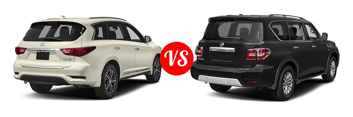 2019 Infiniti QX60 SUV LUXE / PURE vs. 2019 Nissan Armada SUV SV - Rear Right Comparison