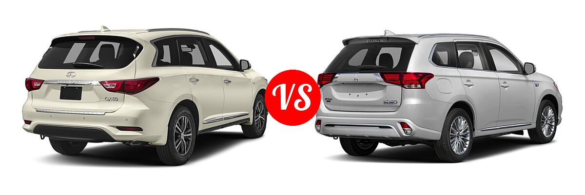 2019 Infiniti QX60 SUV LUXE / PURE vs. 2019 Mitsubishi Outlander PHEV SUV PHEV GT / SEL - Rear Right Comparison