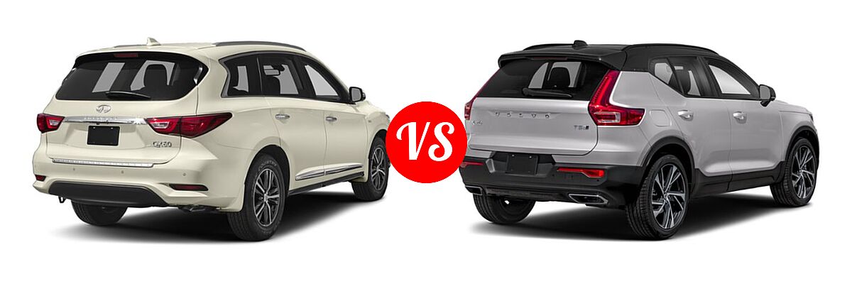 2019 Infiniti QX60 SUV LUXE / PURE vs. 2019 Volvo XC40 SUV R-Design - Rear Right Comparison