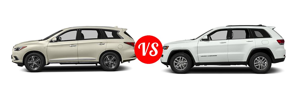 2019 Infiniti QX60 SUV LUXE / PURE vs. 2019 Jeep Grand Cherokee SUV Laredo - Side Comparison