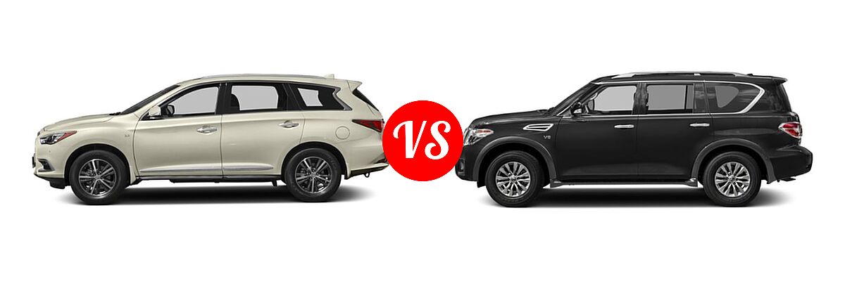 2019 Infiniti QX60 SUV LUXE / PURE vs. 2019 Nissan Armada SUV SV - Side Comparison