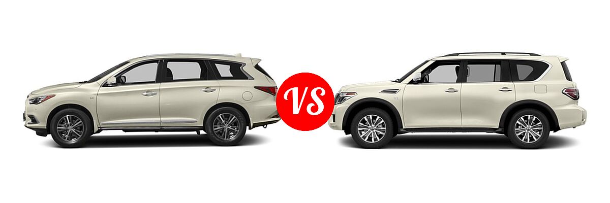 2019 Infiniti QX60 SUV LUXE / PURE vs. 2019 Nissan Armada SUV Platinum / SL - Side Comparison