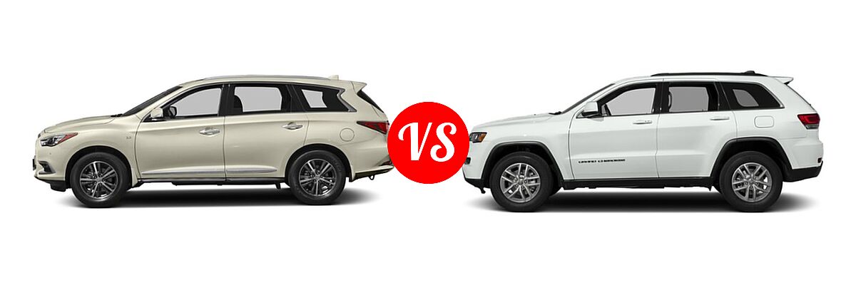 2019 Infiniti QX60 SUV LUXE / PURE vs. 2019 Jeep Grand Cherokee SUV Altitude / Laredo / Laredo E / Upland - Side Comparison