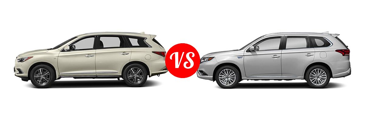 2019 Infiniti QX60 SUV LUXE / PURE vs. 2019 Mitsubishi Outlander PHEV SUV PHEV GT / SEL - Side Comparison