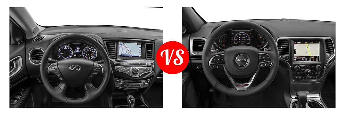 2019 Infiniti QX60 SUV LUXE / PURE vs. 2019 Jeep Grand Cherokee SUV Trailhawk - Dashboard Comparison