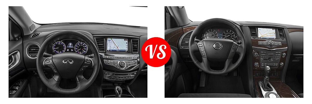 2019 Infiniti QX60 SUV LUXE / PURE vs. 2019 Nissan Armada SUV SV - Dashboard Comparison