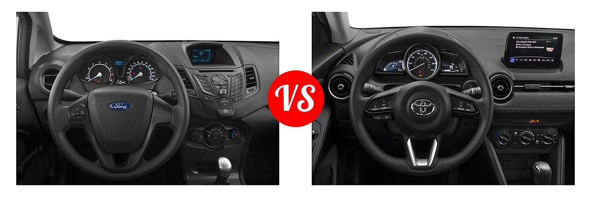 2019 Ford Fiesta Sedan S / SE vs. 2019 Toyota Yaris Sedan L / LE / XLE - Dashboard Comparison