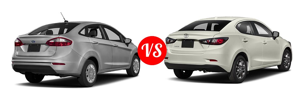 2019 Ford Fiesta Sedan S / SE vs. 2019 Toyota Yaris Sedan L / LE / XLE - Rear Right Comparison