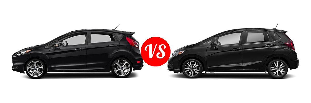 2019 Ford Fiesta Hatchback ST / ST Line vs. 2019 Honda Fit Hatchback EX - Side Comparison