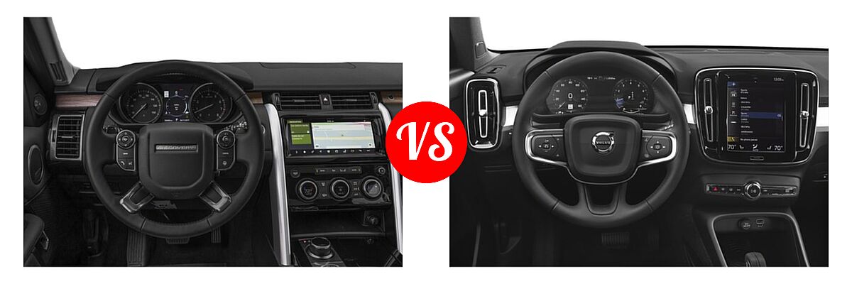 2019 Land Rover Discovery SUV HSE / HSE Luxury / SE vs. 2019 Volvo XC40 SUV Momentum / R-Design - Dashboard Comparison