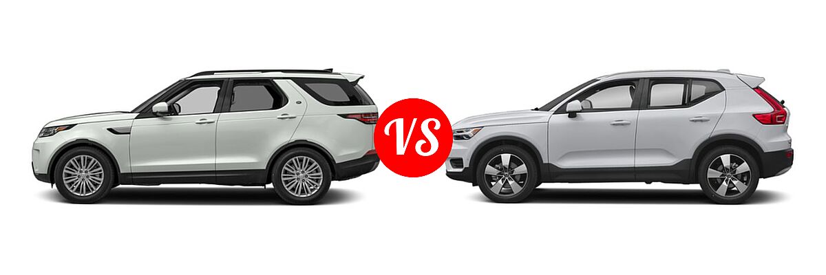2019 Land Rover Discovery SUV HSE / HSE Luxury / SE vs. 2019 Volvo XC40 SUV Momentum / R-Design - Side Comparison