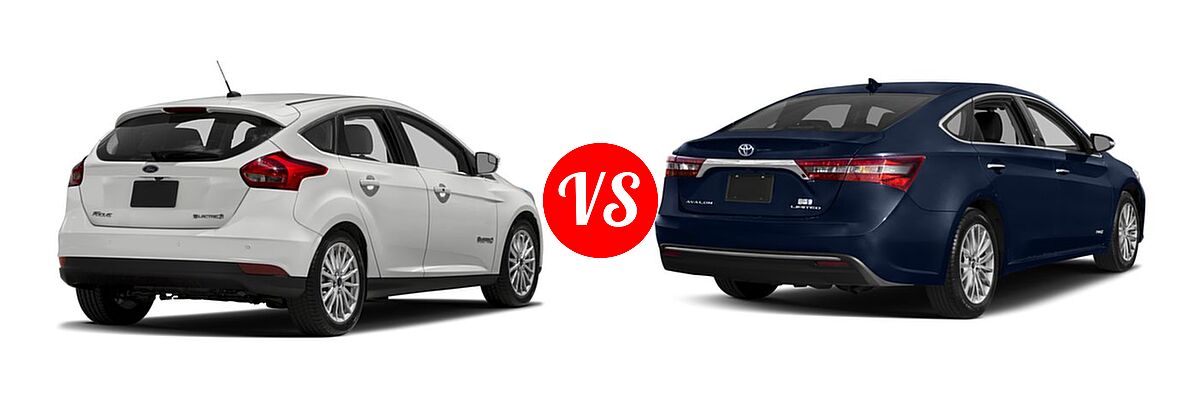 2017 Ford Focus Hatchback Electric Electric vs. 2017 Toyota Avalon Hybrid Sedan Hybrid Limited - Rear Right Comparison