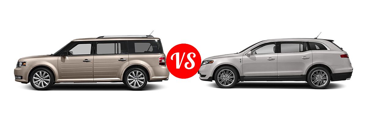 2019 Ford Flex Wagon Limited EcoBoost vs. 2019 Lincoln MKT Wagon Reserve / Standard - Side Comparison