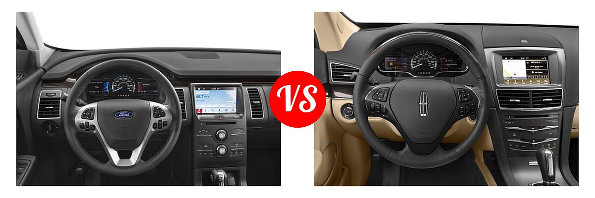 2019 Ford Flex Wagon Limited vs. 2019 Lincoln MKT Wagon Reserve / Standard - Dashboard Comparison
