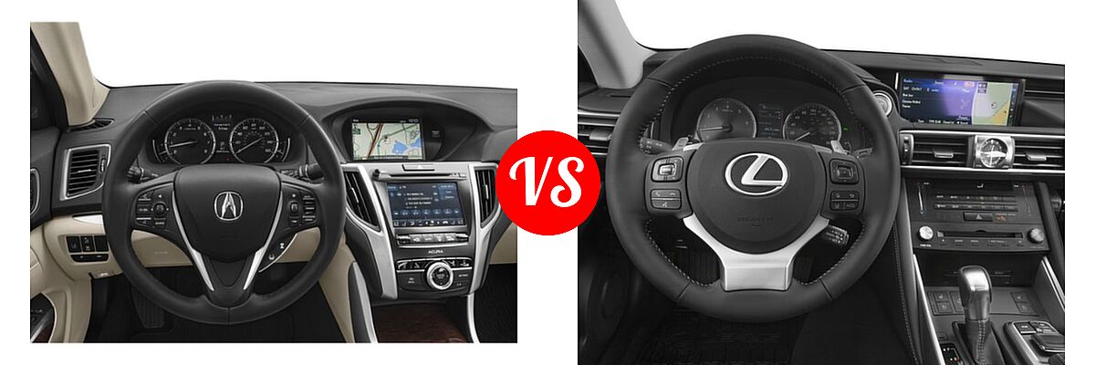 2019 Acura TLX Sedan w/Technology Pkg vs. 2018 Lexus IS 300 Sedan IS 300 - Dashboard Comparison