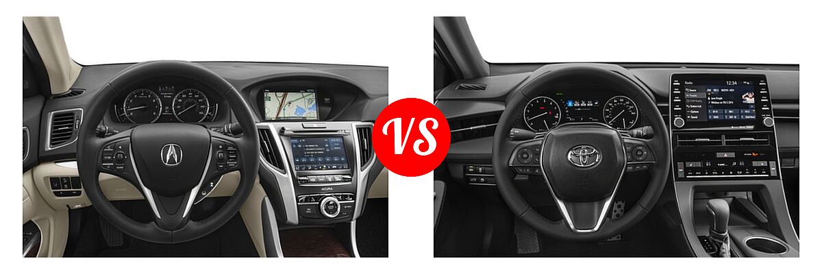 2019 Acura TLX Sedan w/Technology Pkg vs. 2019 Toyota Avalon Sedan XSE - Dashboard Comparison