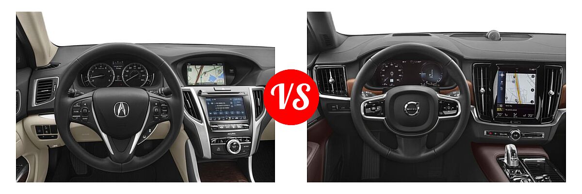 2019 Acura TLX Sedan w/Technology Pkg vs. 2019 Volvo S90 Sedan PHEV Inscription / Momentum - Dashboard Comparison