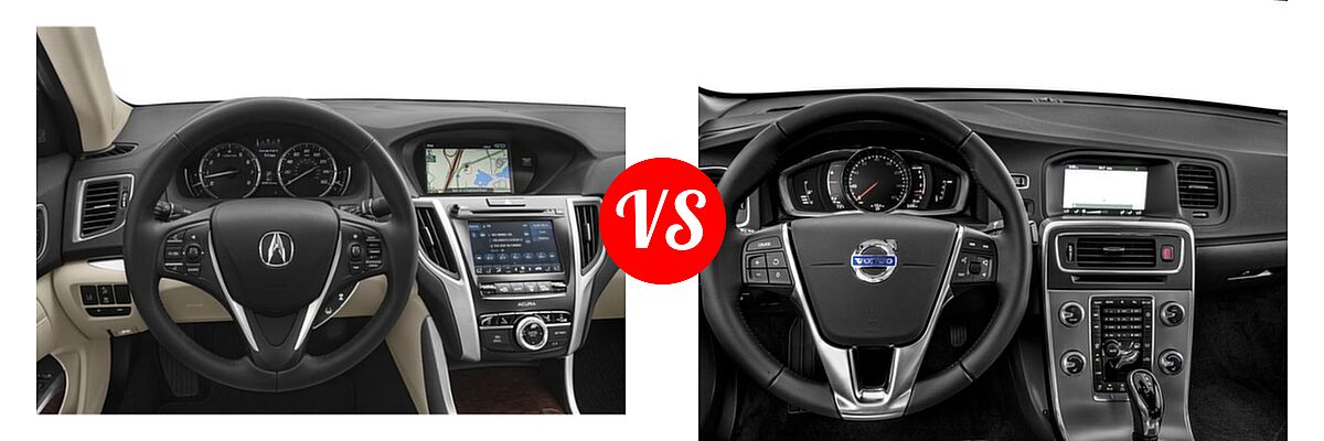 2019 Acura TLX Sedan w/Technology Pkg vs. 2018 Volvo S60 Sedan Dynamic - Dashboard Comparison