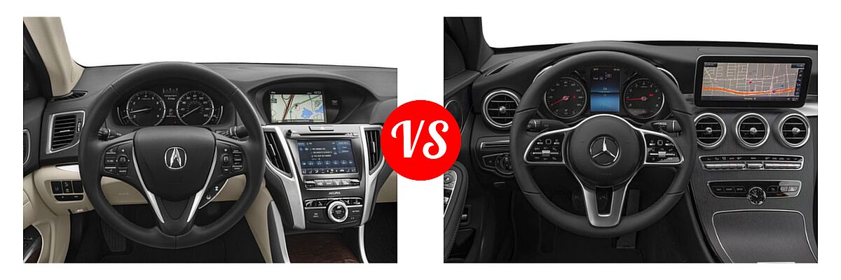 2019 Acura TLX Sedan w/Technology Pkg vs. 2019 Mercedes-Benz C-Class Sedan C 300 - Dashboard Comparison