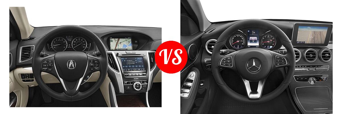 2019 Acura TLX Sedan w/Technology Pkg vs. 2018 Mercedes-Benz C-Class Sedan C 300 - Dashboard Comparison