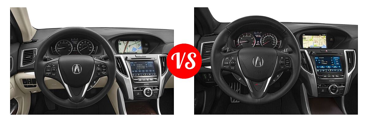 2019 Acura TLX Sedan w/Technology Pkg vs. 2020 Acura TLX Sedan w/A-Spec Pkg Red Leather - Dashboard Comparison