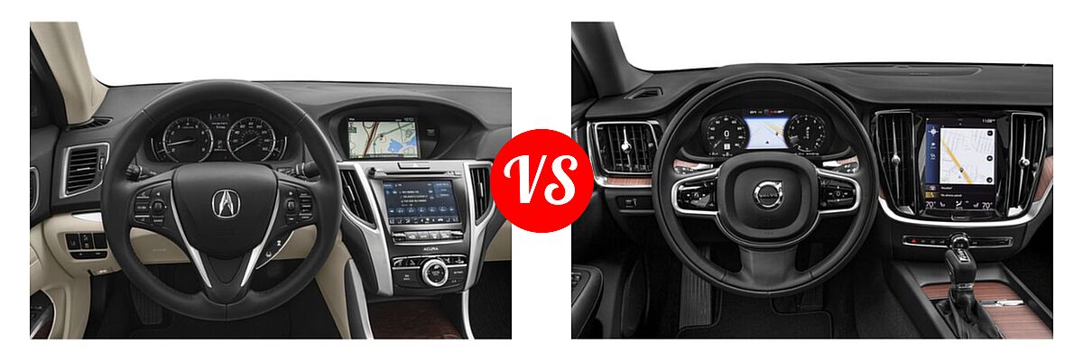2019 Acura TLX Sedan w/Technology Pkg vs. 2021 Volvo S60 Sedan Inscription / Momentum - Dashboard Comparison