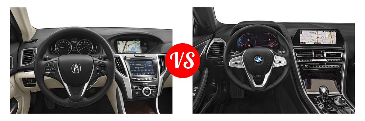 2019 Acura TLX Sedan w/Technology Pkg vs. 2021 BMW 8 Series Sedan 840i - Dashboard Comparison