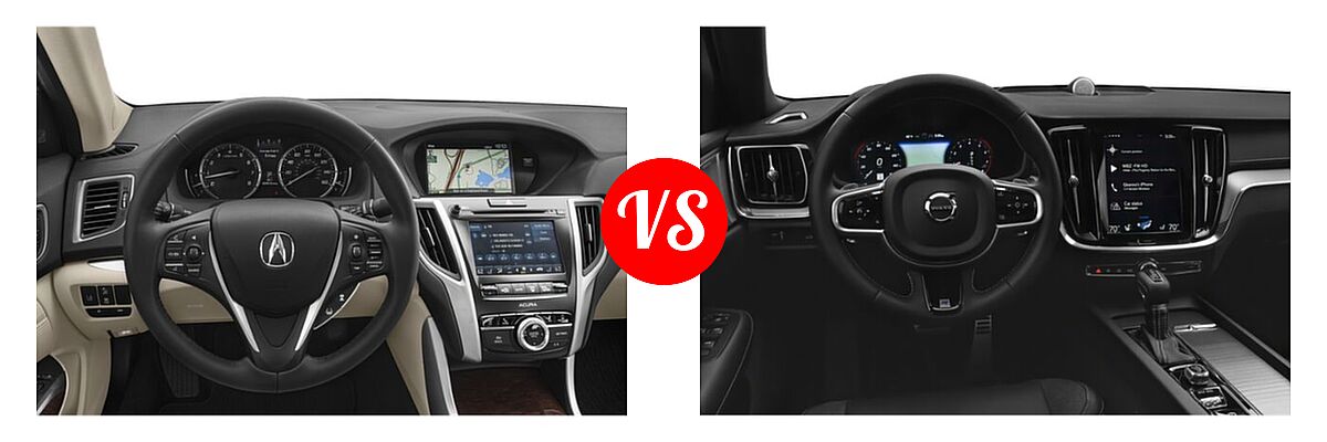 2019 Acura TLX Sedan w/Technology Pkg vs. 2021 Volvo S60 Sedan R-Design - Dashboard Comparison