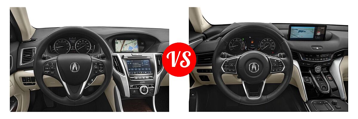 2019 Acura TLX Sedan w/Technology Pkg vs. 2022 Acura TLX Sedan w/Technology Package - Dashboard Comparison