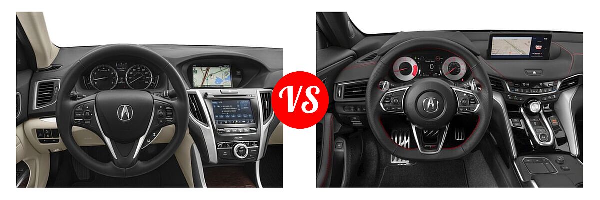2019 Acura TLX Sedan w/Technology Pkg vs. 2022 Acura TLX Sedan w/A-Spec Package - Dashboard Comparison