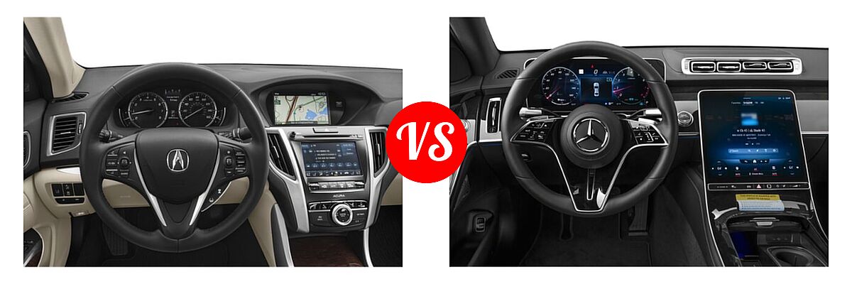 2019 Acura TLX Sedan w/Technology Pkg vs. 2022 Mercedes-Benz S-Class Sedan S 500 - Dashboard Comparison