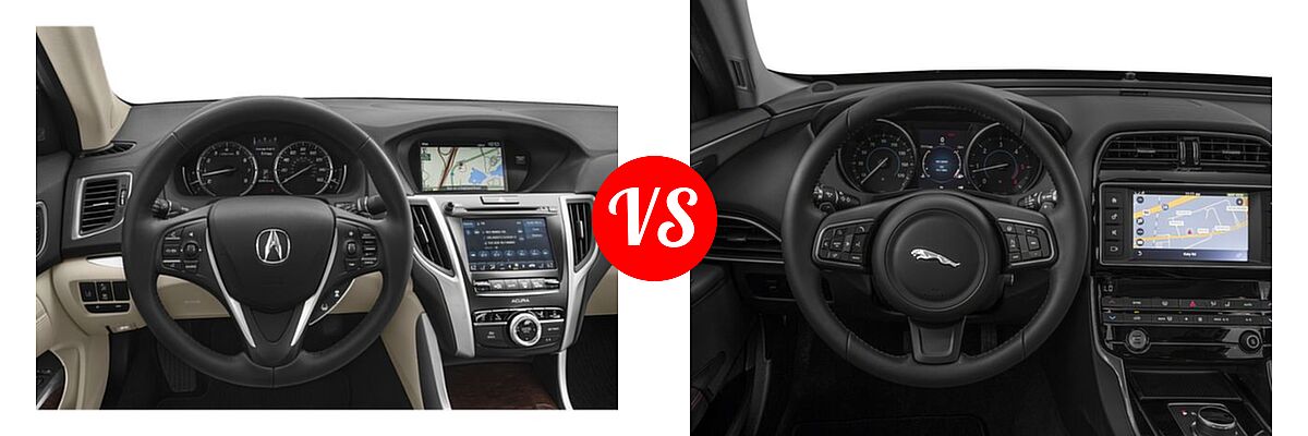 2019 Acura TLX Sedan w/Technology Pkg vs. 2018 Jaguar XE Sedan Diesel 20d / 20d Premium / 20d Prestige - Dashboard Comparison