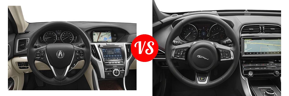 2019 Acura TLX Sedan w/Technology Pkg vs. 2018 Jaguar XE Sedan Diesel 20d R-Sport - Dashboard Comparison