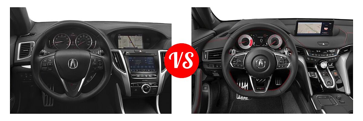 2019 Acura TLX Sedan w/A-SPEC Pkg vs. 2022 Acura TLX Sedan Type S - Dashboard Comparison