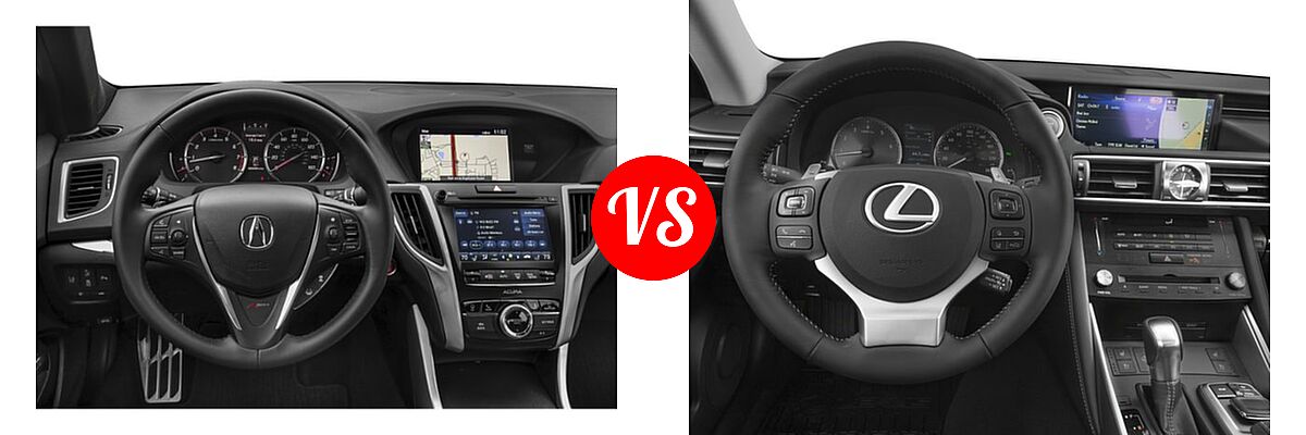 2019 Acura TLX Sedan w/A-SPEC Pkg Red Leather vs. 2018 Lexus IS 300 Sedan IS 300 - Dashboard Comparison