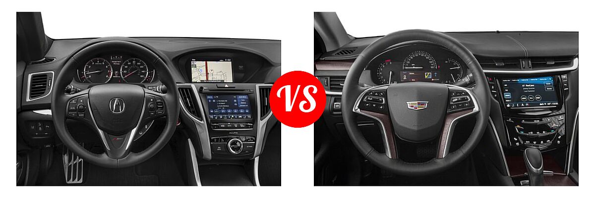 2019 Acura TLX Sedan w/A-SPEC Pkg Red Leather vs. 2019 Cadillac XTS Sedan 4dr Sdn FWD / Livery Package / Luxury / Platinum / Platinum V-Sport / Premium Luxury - Dashboard Comparison