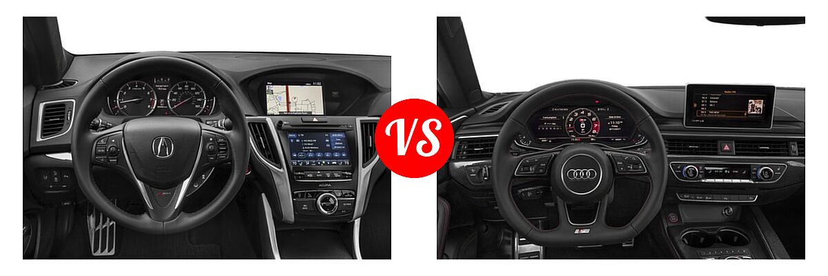 2019 Acura TLX Sedan w/A-SPEC Pkg Red Leather vs. 2019 Audi S5 Sedan Premium / Premium Plus / Prestige - Dashboard Comparison