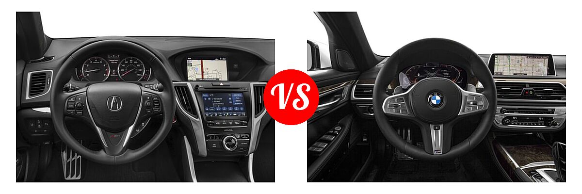 2019 Acura TLX Sedan w/A-SPEC Pkg Red Leather vs. 2021 BMW 7 Series Sedan 750i xDrive - Dashboard Comparison