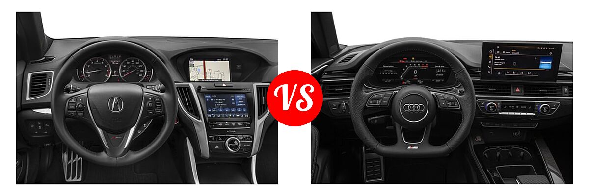2019 Acura TLX Sedan w/A-SPEC Pkg Red Leather vs. 2021 Audi S4 Sedan Premium / Prestige - Dashboard Comparison