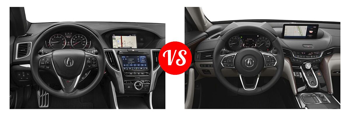 2019 Acura TLX Sedan w/A-SPEC Pkg Red Leather vs. 2022 Acura TLX Sedan w/Advance Package - Dashboard Comparison
