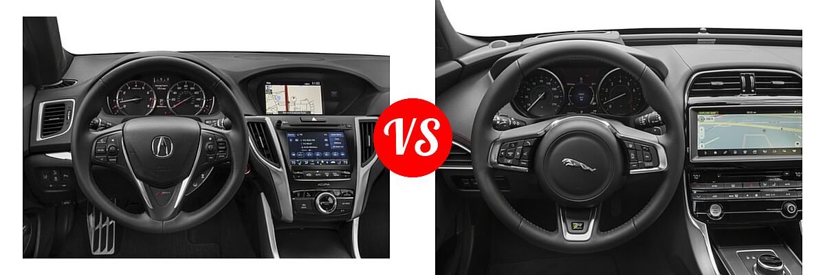 2019 Acura TLX Sedan w/A-SPEC Pkg Red Leather vs. 2018 Jaguar XE Sedan Diesel 20d R-Sport - Dashboard Comparison
